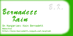 bernadett kain business card